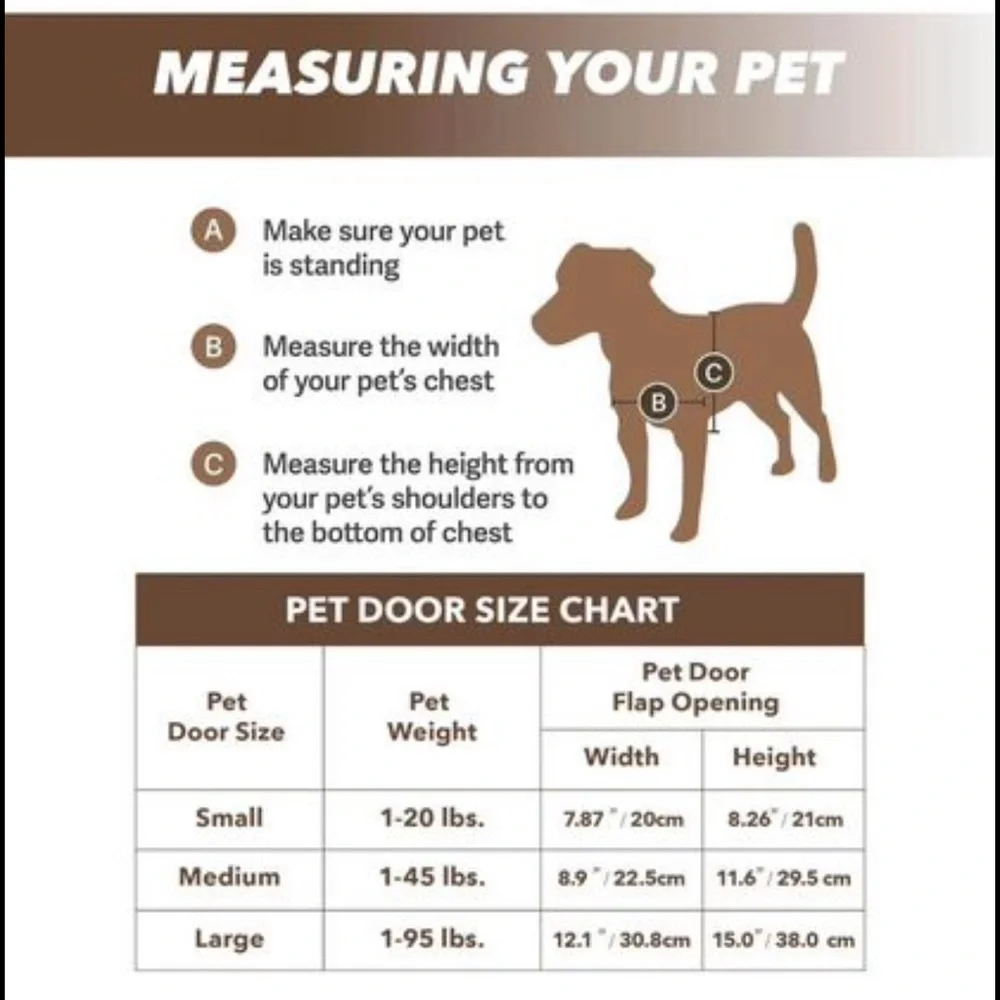 New 2 Ways Locking Pet Entry Door w/ Transparent Flap for Dogs / Cats (Medium)
